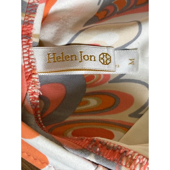 Helen Jon Swimsuit Size Medium One Piece Halter Style Melon Gray - Picture 8 of 8